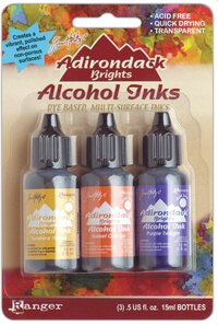 - Adirondack Alcohol Ink kit yellow orange purple