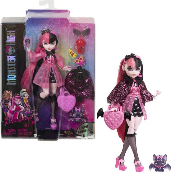 Monster High - Draculaura Pop met Hartjes-tas - HHK51