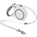 GUDWING Intrekbare hondenriem 30 FT, intrekbare riem (wit, 30 FT)