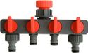 Polet Robinet 4 sorties - 3/4-1 - Rouge/Noir