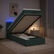 Prolenta Maison Exclusive Lit Ottoman avec matelas et éclairage LED, vert foncé, 90 x 200 cm, revêtement en velours