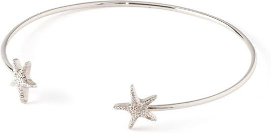 Orelia Armband, Bangle met Zeesterren Zilverkleurig
