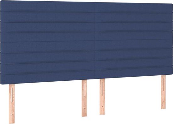 vidaXL Hoofdbord - Blauw - Stof - 180x5x118/128 cm