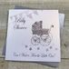 WHITE COTTON CARDS Wenskaart voor babyfeest (zilver)