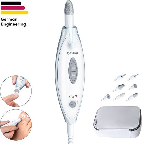 Beurer MP 41 Elektrische nagelvijl - Elektrisch manicure en pedicure apparaat - 7 Opzetstukken - LED licht