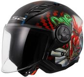 LS2 OF616 Airflow II Happy Dreams Mat Zwart Jethelm - Helm