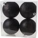 Cosy&Trendy Billiet - Vanlaere 12x Zwarte kunststof kerstballen 10 cm - Glitter