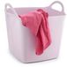 Plasticforte cuve/seau/panier à linge - flexible - rose - 27 litres - carré - plastique - 36 x 34 x 37 cm