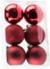 Cosy&Trendy 6x Donkerrode kunststof kerstballen 8 cm - Mat/glans/glitter - Onbreekbaar - Incl. hangers