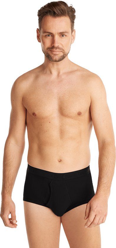 Ten Cate Basics organic cotton stretch slip met gulp zwart 2 pack voor Heren | Maat XXL