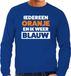 Bellatio Decorations Shoppartners Bv Koningsdag sweater Iedereen oranje ik blauw - Blauw - Heren - L