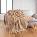 Douceur d'Intérieur Foxy deken 180 x 220 cm zand imitatiebont/sherpa-deken