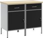 vidaXL Werkbank met opbergruimte, 2 stuks, zwart en grijs, 100 x 55 x 85 cm