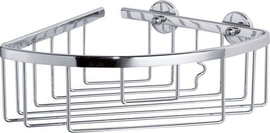 tesa Aluxx hoek douche- badmand, hoogglans verchroomd aluminium, zelfklevend