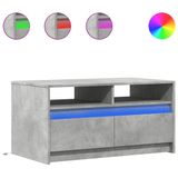 VidaXL Salontafel met LED-verlichting, bewerkt hout, betongrijs