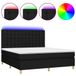 vidaXL Boxspringbed met matras en LED-verlichting, zwart, 180x200 cm, gestoffeerd