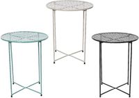Decoris bijzettafel ijzer binnen grijs multicolor design 48cm.