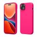 kwmobile Case voor iPhone 15 Plus - Slank TPU-Hoesje met Zachte Afwerking - In neon roze