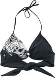 Rock Rebel by EMP Zwarte Triangelbikinitop met Doodshoofdprint - Dames - XL