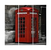 Homemania Afbeelding Londen – 3 steden en landschappen per woonkamer, slaapkamer – meerkleurig, 69 x 3 x 50 cm, HM203PKNV-47, polyester, hout