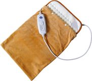 Elektrische Bol Nek Verwarmingskussen Bruin/Wit Microvezel/Pluche/Polyester 40 x 30 cm