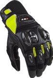 LS2 Spark II Gants de moto en cuir Noir/Jaune fluo Taille M