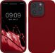 kwmobile Case voor iPhone 15 Pro - Slank TPU-Hoesje met Zachte Afwerking - In rabarber rood