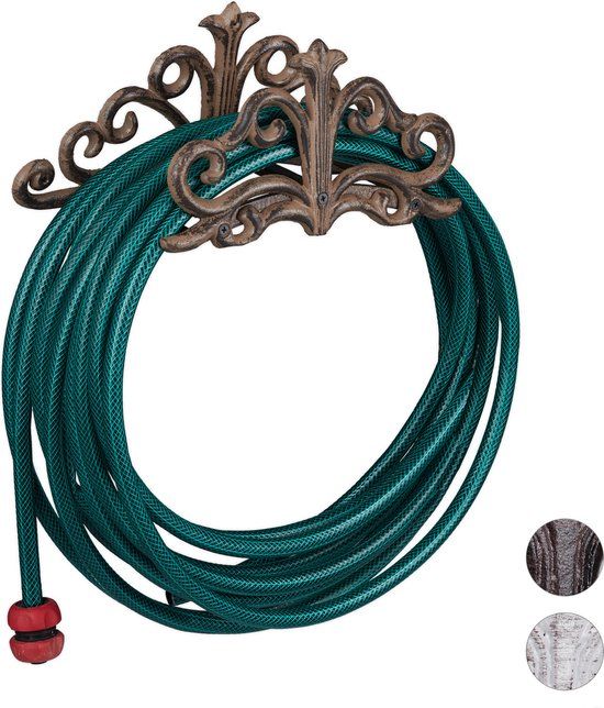 Relaxdays Tuinslanghouder - Gietijzer - Antiek - Bruin