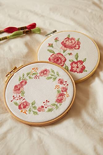 Dmc Mindful Making Tranquil Rose Cross Stitch Duo Kit, Diverse, One Size