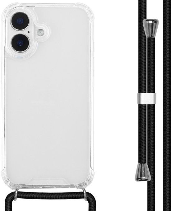 imoshion Hoesje - Geschikt voor Apple iPhone 16 - Backcover met koord - Zwart