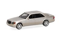 Herpa automodel Mercedes-Benz 600 SEL V12 met Brabus-velgen, rooksilver metallic, schaal 1:87