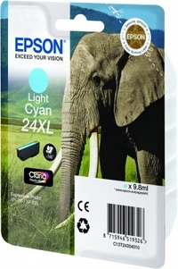 Epson Elephant Singlepack Light Cyan 24XL Claria Photo HD Ink single pack / Lichtyaan