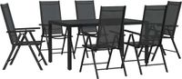 vidaXL 7-delige tuinset aluminium zwart