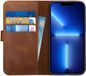 Rosso Deluxe Echt Leer Book Case Hoesje Geschikt voor Apple iPhone 13 Pro | Ruimte voor drie pasjes | Portemonnee Book Case | Met Pasjeshouder | Bruin