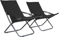 Maison Exclusive - Chaises pliantes, lot de 2, tissu, noir