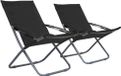 Maison Exclusive - Chaises pliantes, lot de 2, tissu, noir