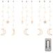 vidaXL Guirlande lumineuse étoile et lune télécommande 138 LED blanc chaud
