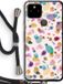 Case Company® - Google Pixel 5 Hoesje met Koord - Terrazzo Memphis - Zwart Koord - Back Cover