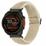By Qubix Qubix Elastische Solo Loop nylon bandje - Beige - Geschikt voor Garmin Fenix 9 / 9 pro - 43mm