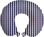 ABAKUHAUS USA Reiskussen met neksteun, Beroemde Dag van de Verenigde Staten, Schuimrubberen reisaccessoire voor vliegtuig en auto, Indigo Rood Wit