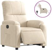vidaXL Fauteuil elektrisch verstelbaar microvezelstof beige