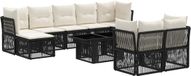 vidaXL Tuinbankenset 10 st Zwart poly rattan