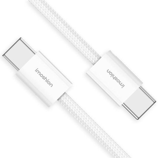 imoshion USB-C naar USB-C kabel - Braided - 1 meter - Wit