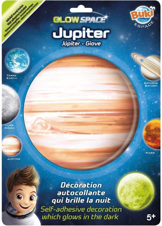 Buki sticker Jupiter - Glow in the dark planet voor kinderkamer