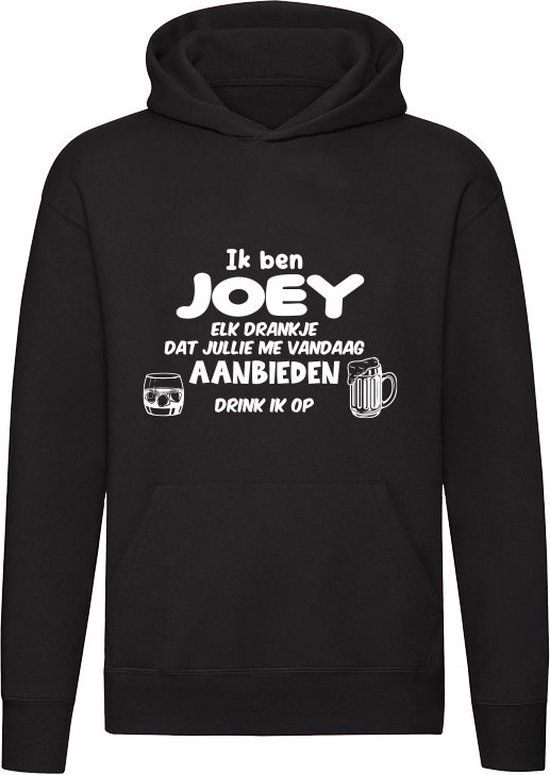 Ik ben Joey Hoodie - Zwart - 3XL