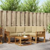 vidaXL Hoek loungeset 4 zitplekken Natuurlijk en beige