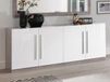 Commode GRENADE 4 portes marbre brillant/blanc brillant