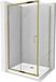 Mexen Apia cabine de douche porte coulissante 120 x 100 cm, transparent, or + receveur de douche plat, blanc