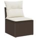 vidaXL Banc de jardin - Ensemble - 7 pièces - 6 places - Marron et Crème - Polyrotin