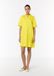 Comma Robe avec encolure tunique et col chemise, jaune, coton, manche longue, taille 40